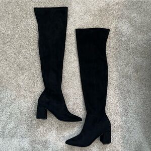 Steve Madden Over the Knee Boots - Black suede, 8.5